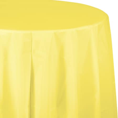 Touch Of Color Mimosa Yellow Round Plastic Tablecloth, 82", 12PK 703266